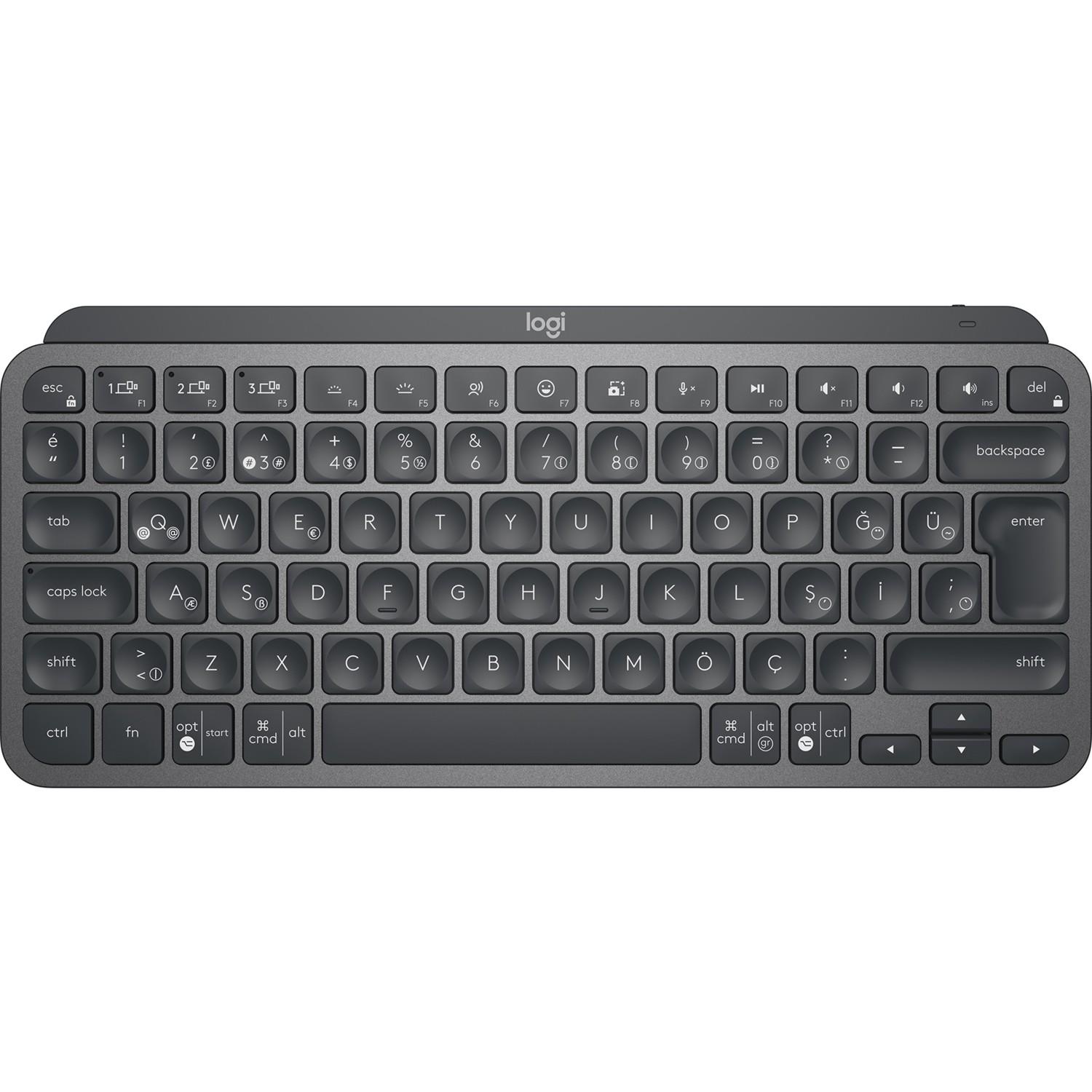 LOGITECH MX KEYS MINI MINIMALIST KABLOSUZ BLUETOOTH AYDINLATMALI Q TR KLAVYE SİYAH 920-010504