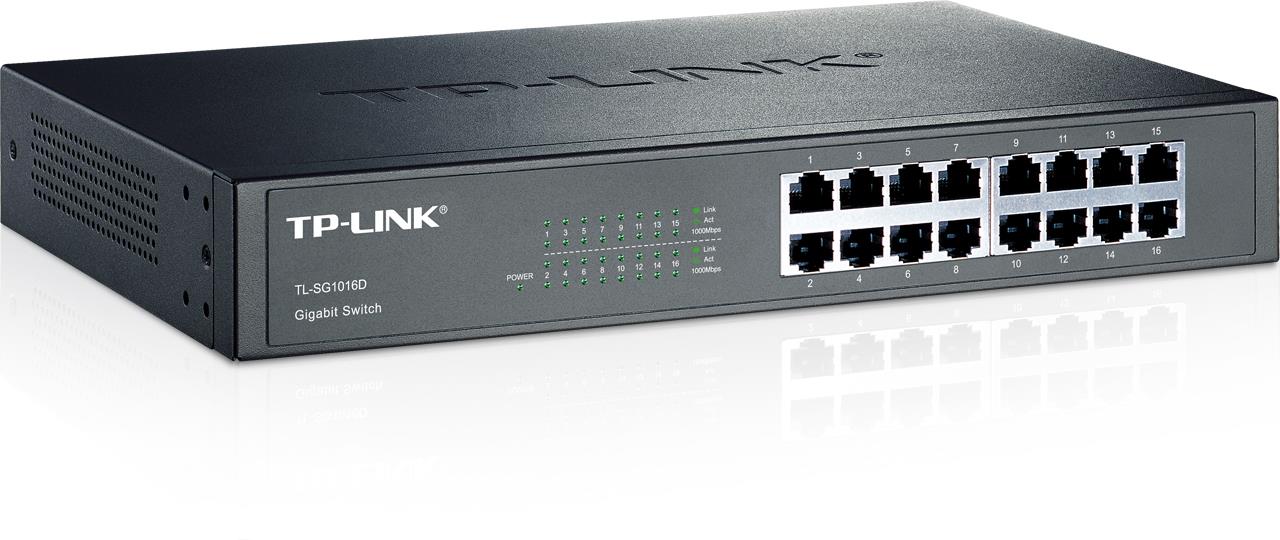 TP-LINK TL-SG1016D 16 PORT GIGABIT DESKTOP RACKMOUNT SWITCH - Image 2