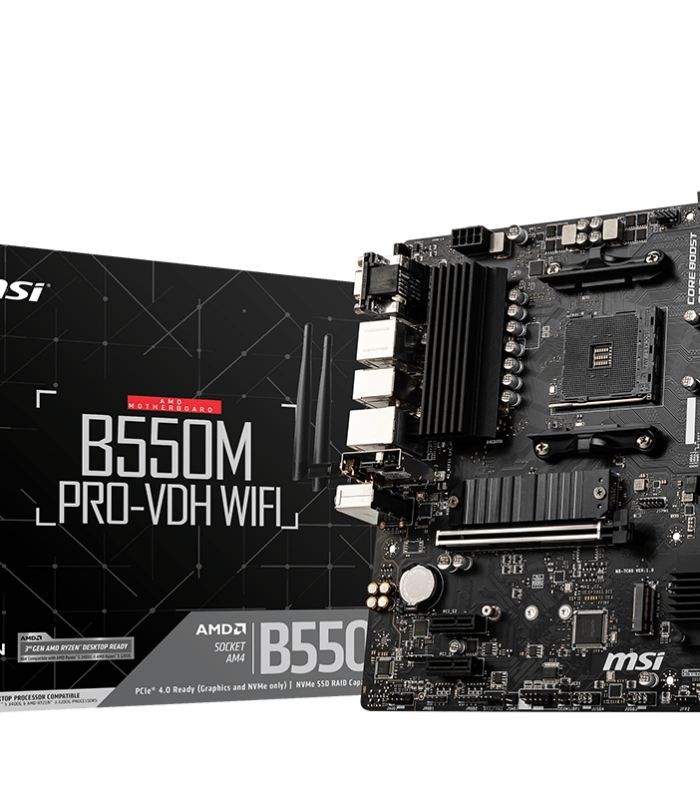 MSI B550M PRO-VDH WIFI DDR4 4400MHZ 1XVGA 1XHDMI 1XDP 2XM.2 USB 3.2 MATX AM4 (AMD 5000 VE 3000 SERİSİ İŞLEMCİ UYUMLU)