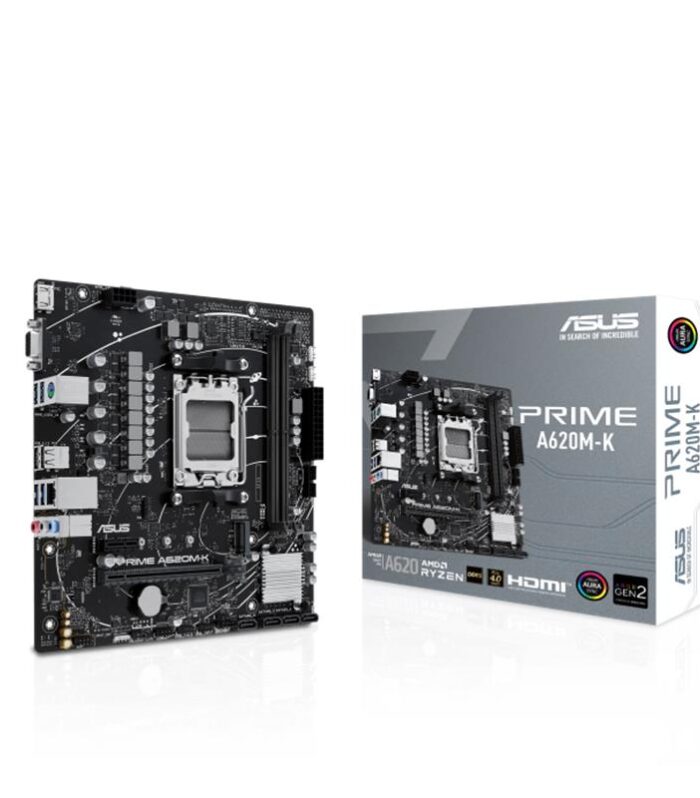 ASUS PRIME A620M-K DDR5 6400MHZ 1XVGA 1XHDMI 1XM.2 USB 3.2 MATX AM5 (AMD AM5 9000/8000/7000 SERİLERİ İLE UYUMLU)