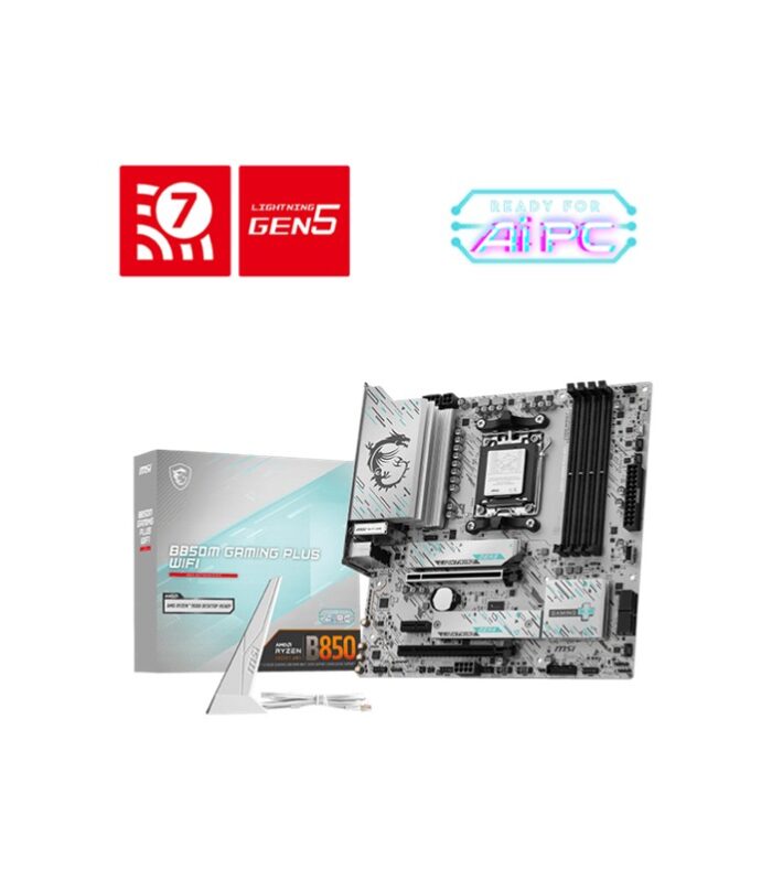 MSI B850M GAMING PLUS WIFI DDR5 8200MHZ 1XHDMI 1XDP 2XM.2 AM5 MATX (AMD AM5 9000/8000/7000 SERİLERİ İLE UYUMLU)