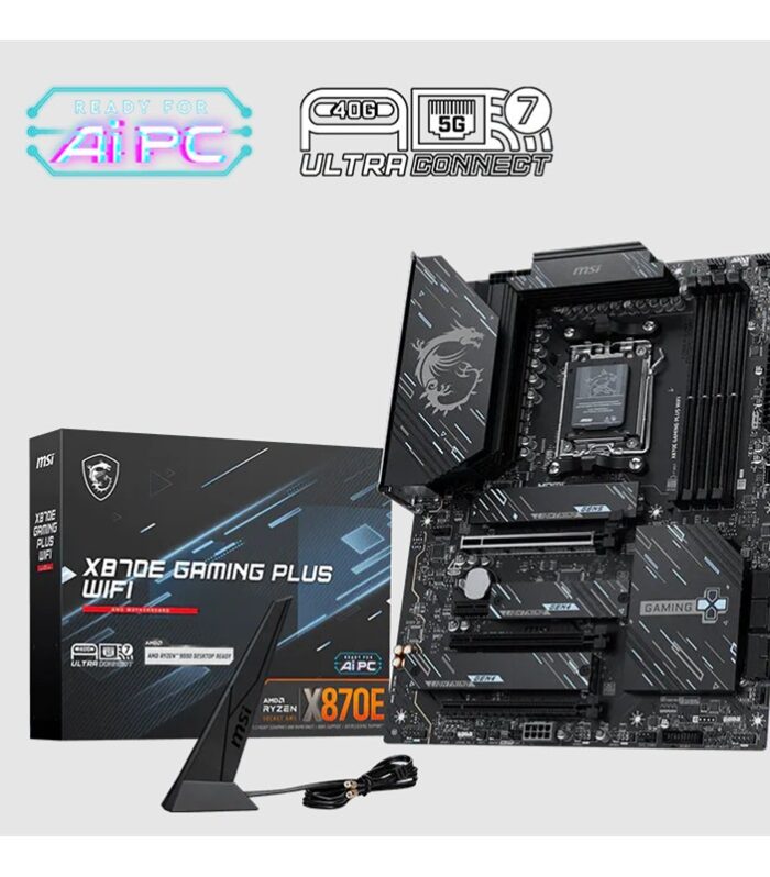 MSI X870E GAMING PLUS WIFI DDR5 8200MT/S 1XHDMI 3XM.2 USB AM5 ATX(AMD AM5 9000/8000/7000 SERİLERİ İLE UYUMLU)