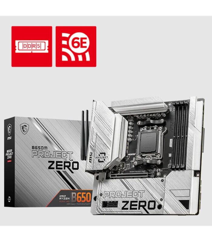 MSI B650M PROJECT ZERO DDR5 7600MT/S 1XHDMI 1XDP 2XM.2 USB MATX AM5 (AMD AM5 9000/8000/7000 SERİ İLE UYUMLU)