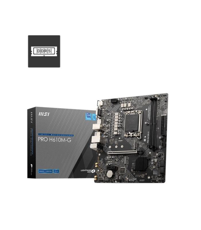 MSI PRO H610M-G DDR5 5600MHZ 1XVGA 1XHDMI 1XDP 1XM.2 USB 3.2 MATX 1700P (12. / 13. VE 14. NESİL İŞLEMCİ UYUMLU)