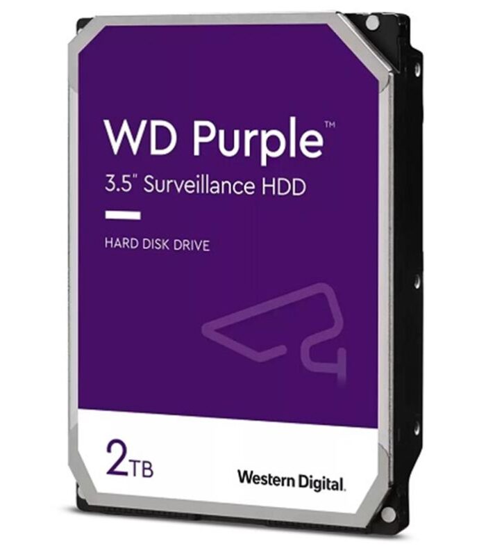2 TB WD 3.5 PURPLE SATA3 5400RPM 64MB 7/24 GUVENLIK WD23PURZ (3 YIL RESMI DIST GARANTILI)