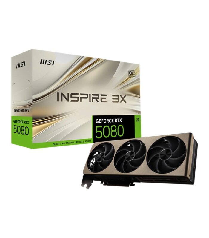 MSI GEFORCE RTX5080 16G INSPIRE 3X OC 16GB GDDR7 256BIT 1XHDMI 3XDP EKRAN KARTI