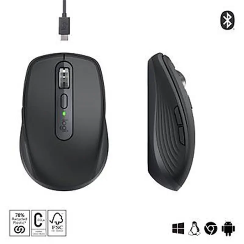 LOGITECH MX ANYWHERE 3S KOMPAKT OPTİK SENSÖRLÜ SESSİZ BLUETOOTH KABLOSUZ MOUSE SİYAH 910-006929 - Image 3