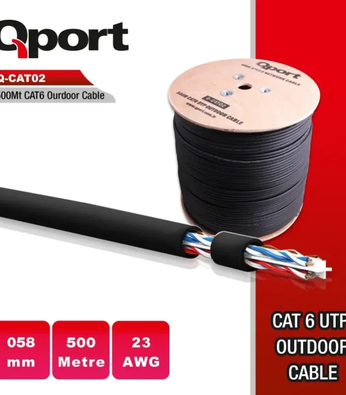 QPORT Q-CATO2 CAT6 23 AWG UTP 500M OUTDOOR KABLO