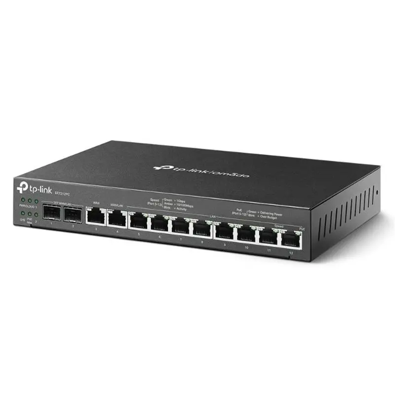 TP-LINK OMADA ER7212PC 2XGIGABIT SFP WAN/LAN PORT 1XGIGABIT RJ45 WAN 1XGIGABIT SFP WAN/LAN 8XGIGABIT VPN ROUTER - Image 2