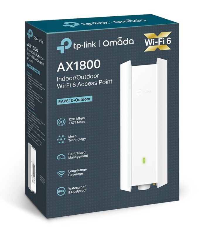 TP-LINK OMADA EAP610-OUTDOOR AX1800 DUAL BAND WIFI6 1XGBIT RJ45 574MBPS/2.4GHZ/1201MBPS/5GHZ ACCESS POINT (ADAPTÖRLÜ)