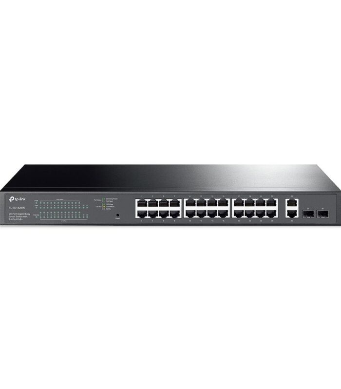 TP-LINK TL-SG1428PE 24 PORT GIGABIT + 2XGIGABIT RJ45/SFP UPLINK YÖNETİLEBİLİR 250W POE RACKMOUNT SWITCH