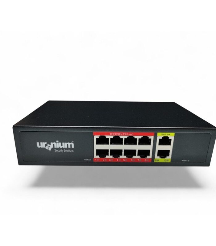 URANIUM POE-G8002-96W 8 PORT GIGABIT + 2 PORT GIGABIT RJ45 UPLINK POE SWITCH (REALTEK CHIPSET)