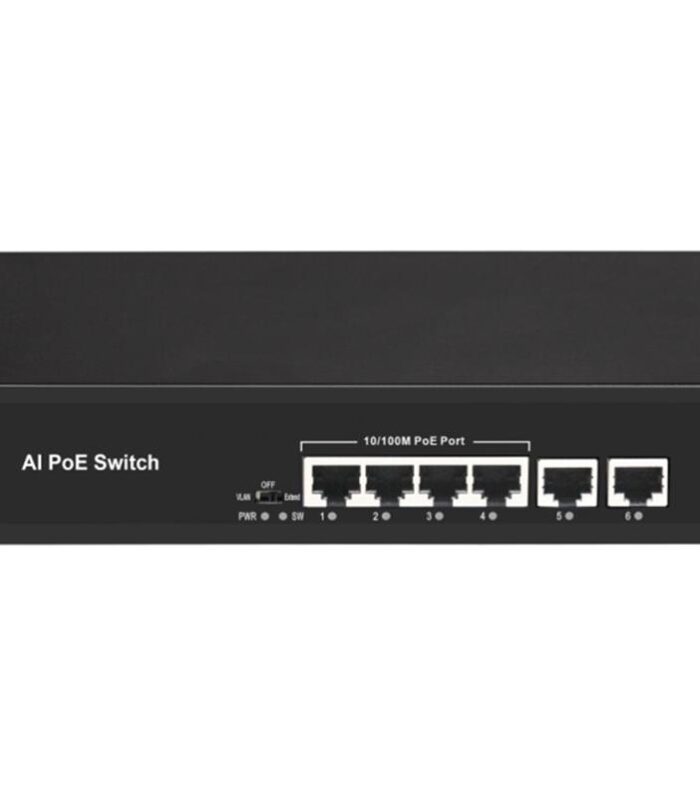 URANIUM POE-4020-55W 4 PORT 10/100 + 2 PORT 10/100 RJ45 UPLINK POE SWITCH (REALTEK CHIPSET)