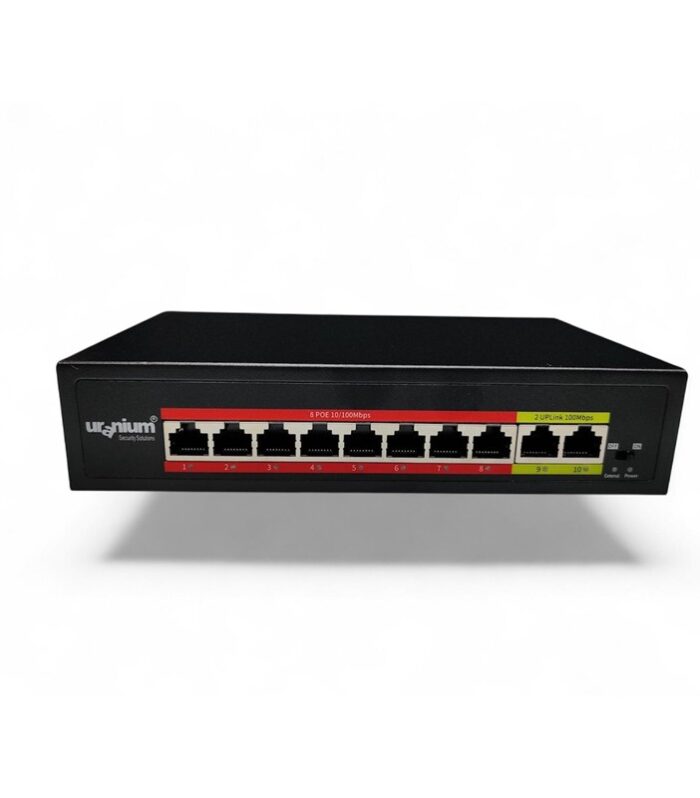 URANIUM POE-8002-96W 8 PORT 10/100 + 2 PORT 10/100 RJ45 UPLINK WATCH-DOG POE SWITCH (REALTEK CHIPSET)