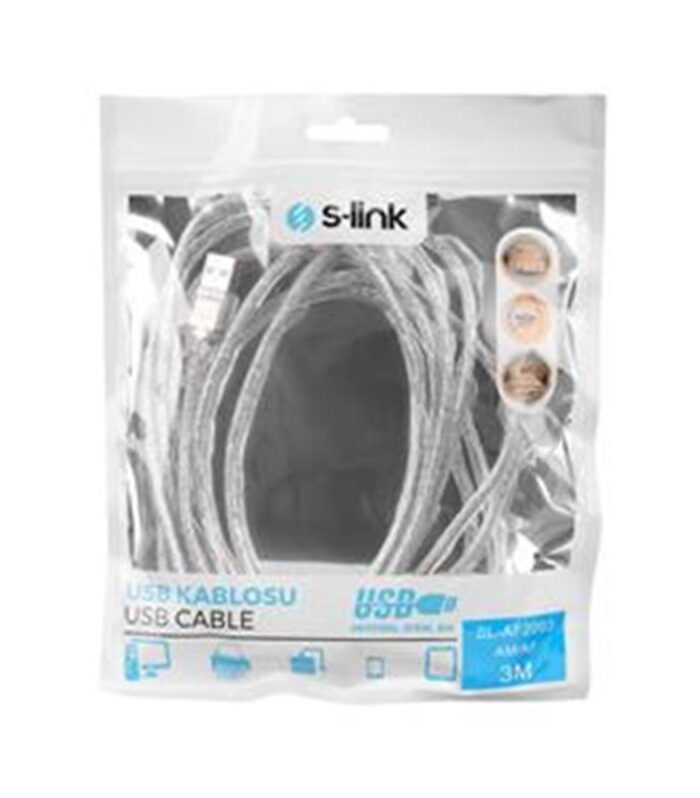 S-LINK SL–AF2003 USB 2.0 3MT ŞEFFAF UZATMA KABLOSU