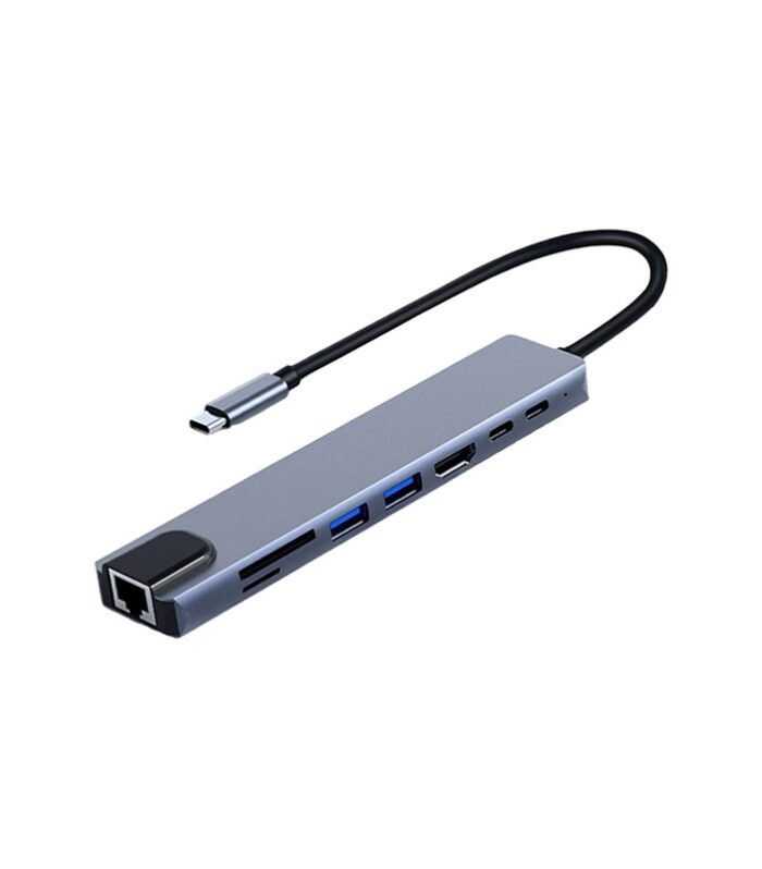 FRISBY FA-7682C Type-C - 8 in1 RJ45+TF/SD+HDMI+USB*2+Type-C+PD