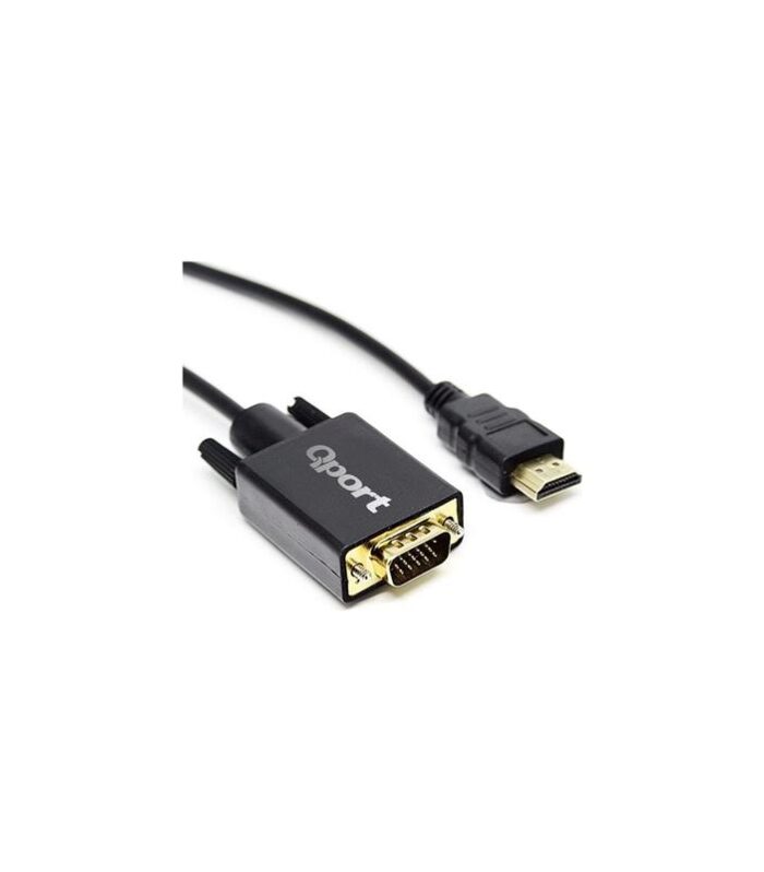 QPORT Q-HVG18 HDMI TO VGA 1,8MT DÖNÜŞTÜRÜCÜ KABLO