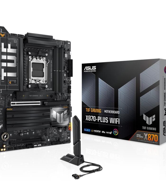 ASUS TUF GAMING X870-PLUS WIFI DDR5 8000MHZ 1XHDMI 2XUSB4 4XM.2 AM5 ATX (AMD AM5 9000/8000/7000 SERİLERİ İLE UYUMLU)