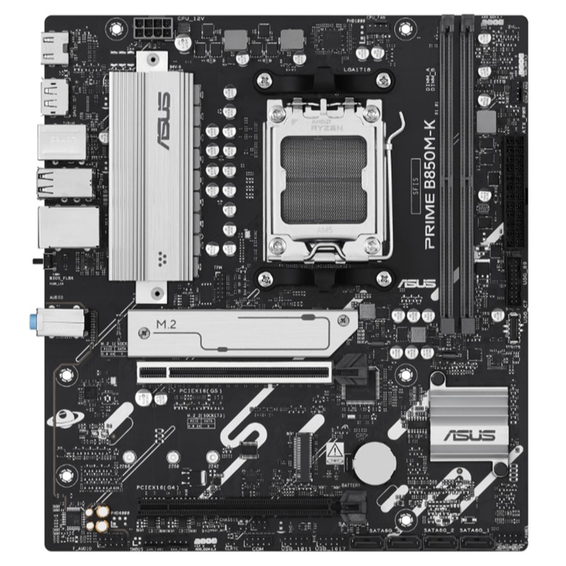 ASUS PRIME B850M-K DDR5 8400MHZ 1XHDMI 1XDP 2XM.2 USB2.0 MATX AM5(AMD AM5 9000/8000/7000 SERİLERİ İLE UYUMLU) - Image 2