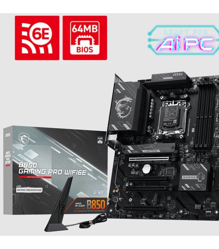 MSI MB B850 GAMING PRO WIFI6E DDR5 8200MT/S 1XHDMI 1XDP 2XM.2 USB ATX AM5 (AMD AM5 9000/8000/7000 SERİ İLE UYUMLU)