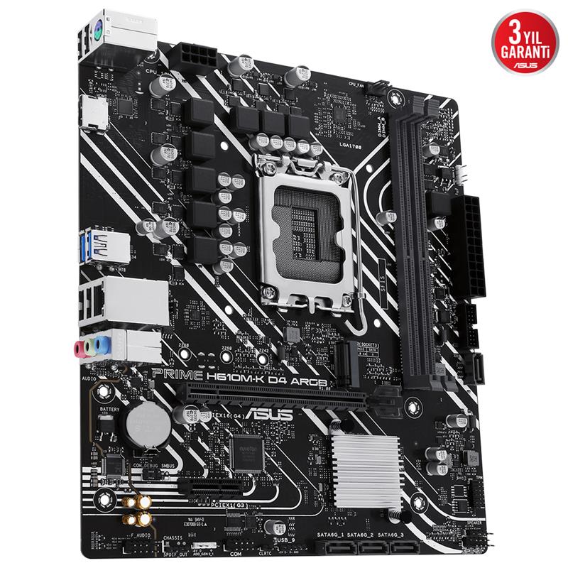 ASUS PRIME H610M-K D4 ARGB DDR4 3200MHZ 1XHDMI 1XM.2 USB 3.2 MATX 1700P (12. / 13. VE 14. NESİL İŞLEMCİ UYUMLU) - Image 3