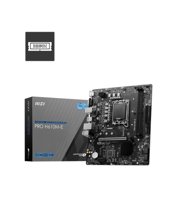 MSI PRO H610M-E DDR5 5600MHZ 1XVGA 1XHDMI 1XM.2 USB 3.2 MATX 1700P (12. / 13. VE 14. NESİL İŞLEMCİ UYUMLU)