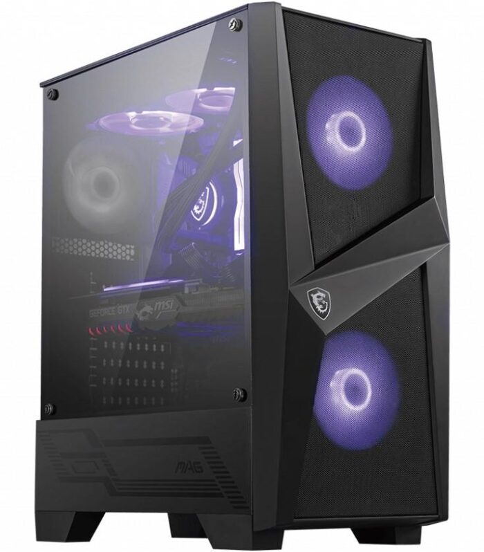 MSI MAG FORGE 100M TEMPERLI CAM 2X120MM 1X120MM ARGB FAN PSU YOK GAMING SİYAH KASA