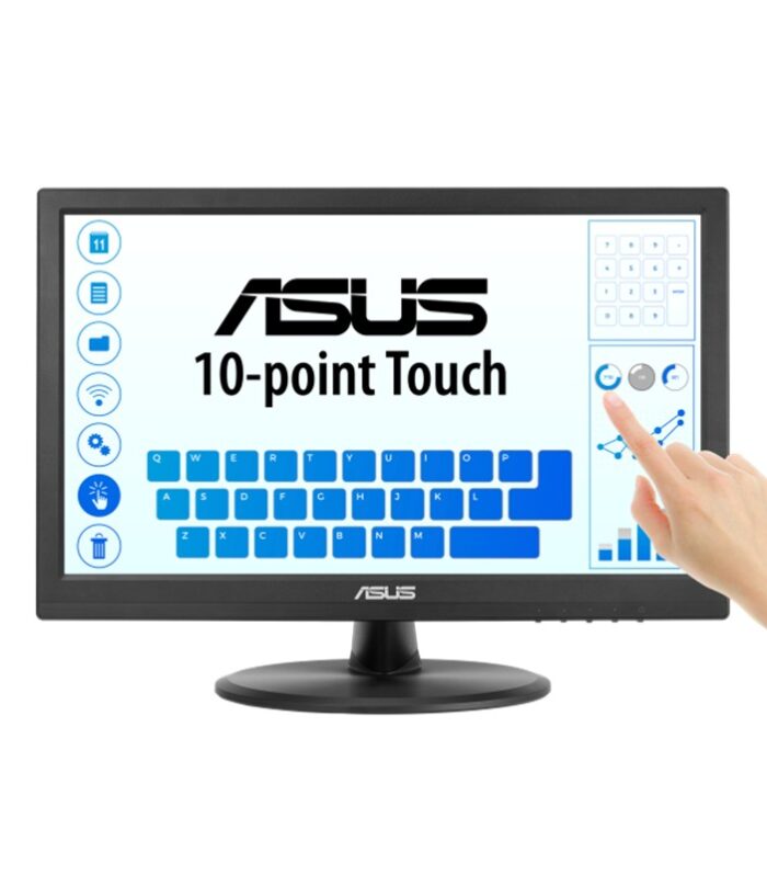 15.6 ASUS VT169HE IPS 5MS 60MHZ 1XVGA 1XHDMI FHD 1920X1080 DOKUNMATİK EKRAN FLICKER FREE ÇERÇEVESİZ VESA SİYAH