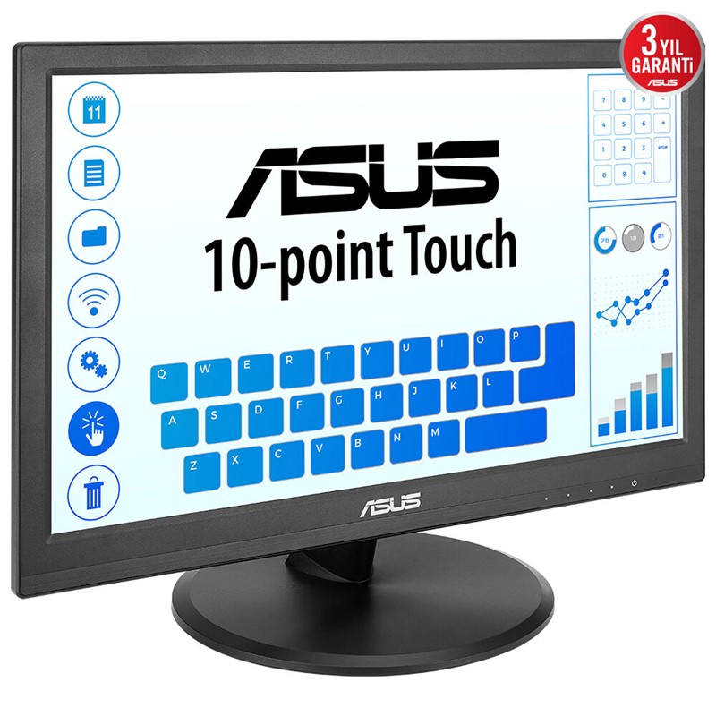 15.6 ASUS VT169HE IPS 5MS 60MHZ 1XVGA 1XHDMI FHD 1920X1080 DOKUNMATİK EKRAN FLICKER FREE ÇERÇEVESİZ VESA SİYAH - Image 2