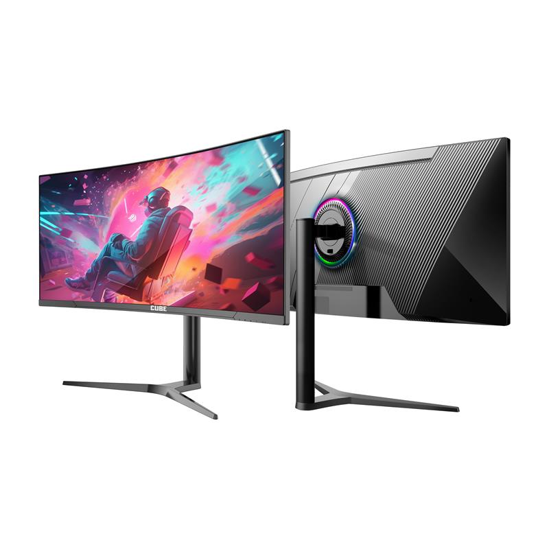 34 CUBE PA-34V165C VA 1MS 165HZ HDMI DP TYPE-C USB 2K WQHD 3440X1440 FREESYNC CURVED YUKSEKLIK AYARI VESA RGB SIYAH GAMI - Image 3