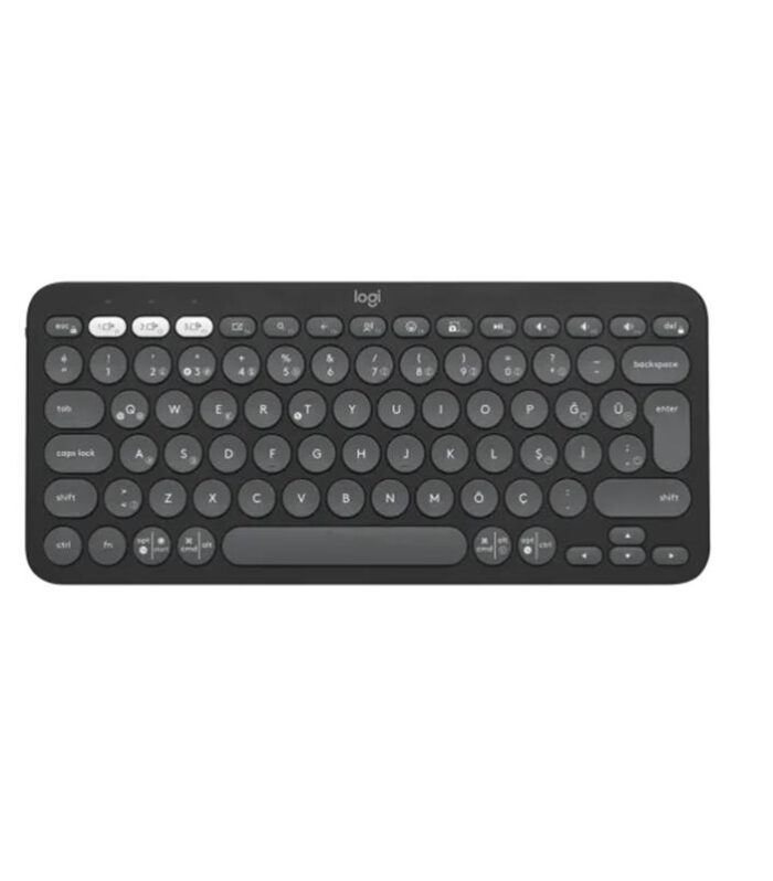 LOGITECH K380S PEBBLE KEYS 2 ÇOKLU CİHAZ ÖZELLİKLİ BLUETOOTH TÜRKÇE Q KLAVYE GRİ 920-011859