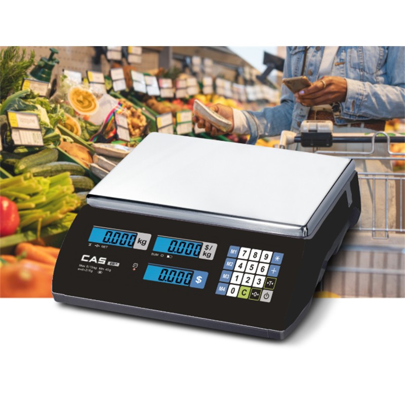CAS ER JR 15KG LCD EKRAN BOYUNSUZ FİYAT HESAPLAMALI TERAZİ - Image 2