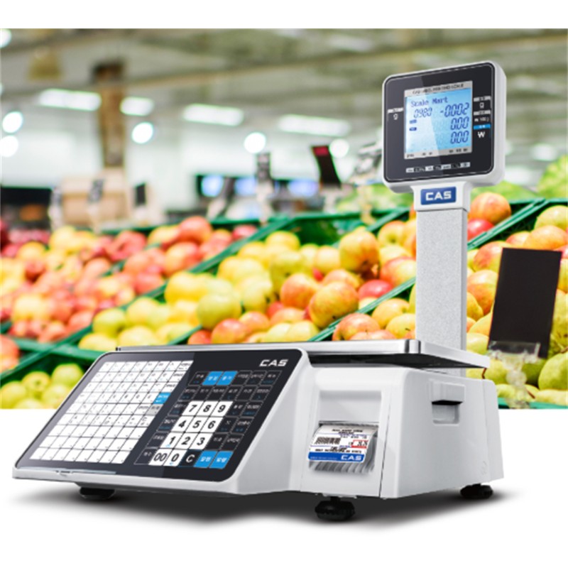 CAS CL3000 30KG 202DPI DİREKT TERMAL ETHERNET LCD EKRAN BOYUNLU BARKODLU TERAZİ - Image 2