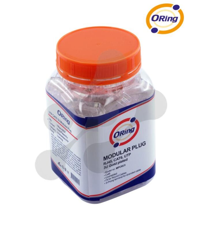 ORING MPC6U3 CAT6 PLUG U/UTP RJ45 ALTIN UÇ KONNEKTÖR 100 LÜ PAKET