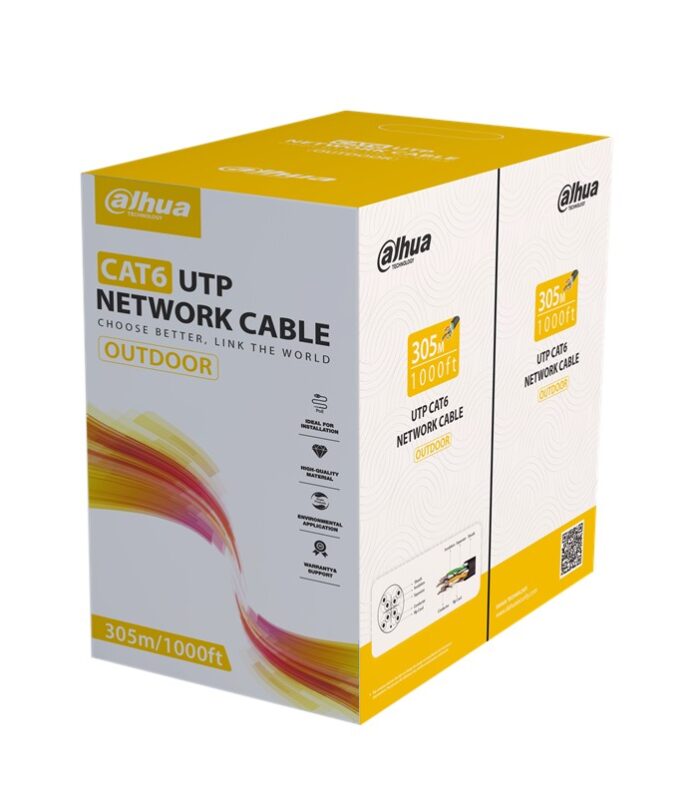 DAHUA DH-PFM920-6UN U/UTP 305 METRE 24AWG %100 BAKIR PE OUTDOOR SİYAH RENK CAT6 KABLO