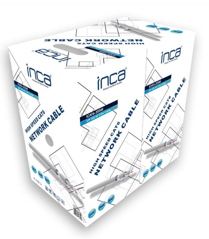 INCA ICAT6-305M 305MT 0.57MM 23AWG CAT6 KABLO GRİ
