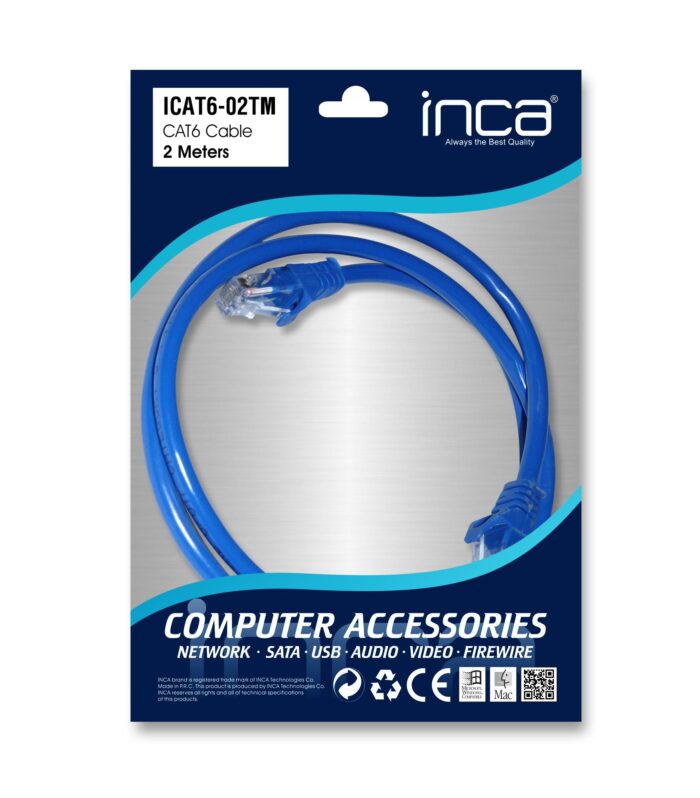 INCA ICAT6-02TM 2MT CAT6 UTP PATCH KABLO MAVİ
