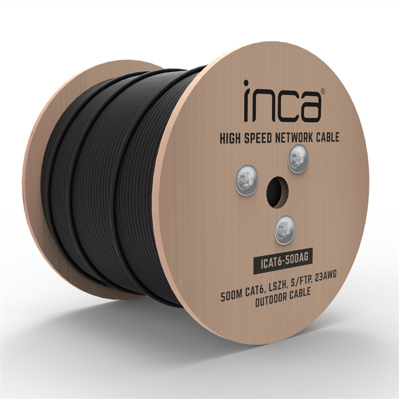 INCA ICAT6-500AG OUTDOOR S/FTP 23 AWG LSZH NETWORK CABLE 500 M SİYAH - Image 2