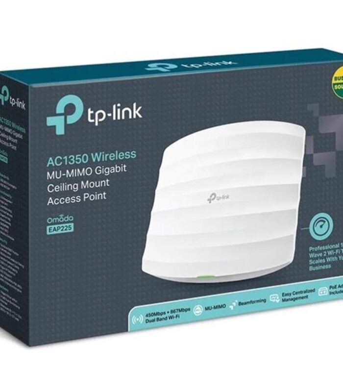 TP-LINK OMADA EAP225 AC1350 DUAL BAND WIFI 1XGBIT RJ45 450MBPS/2.4GHZ TAVAN TİPİ ACCESS POINT (POE ADAPTÖRÜ DAHİL)