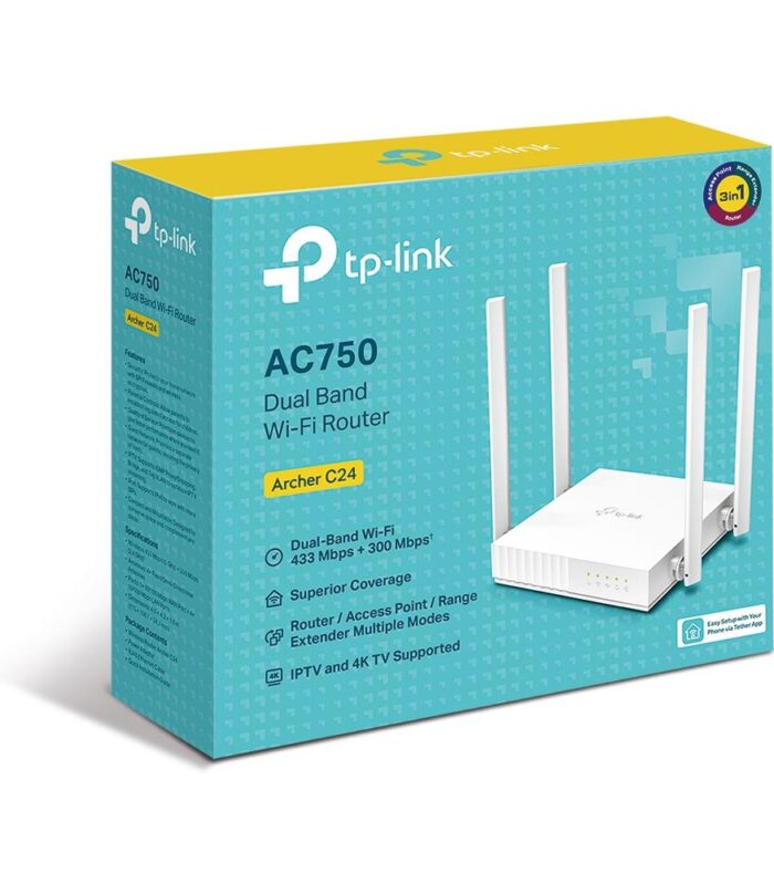 TP-LINK ARCHER C24 AC750 KABLOSUZ DUAL BAND ROUTER