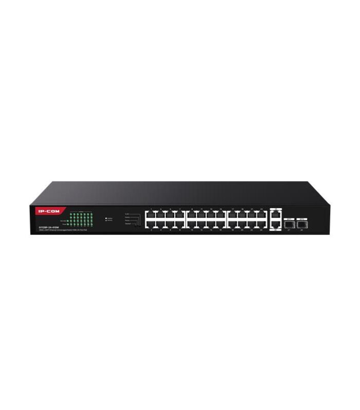 IP-COM G1128P-24-410W 24 PORT GIGABIT +2XGB RJ45/SFP UPLINK 370W POE RACKMOUNT SWITCH