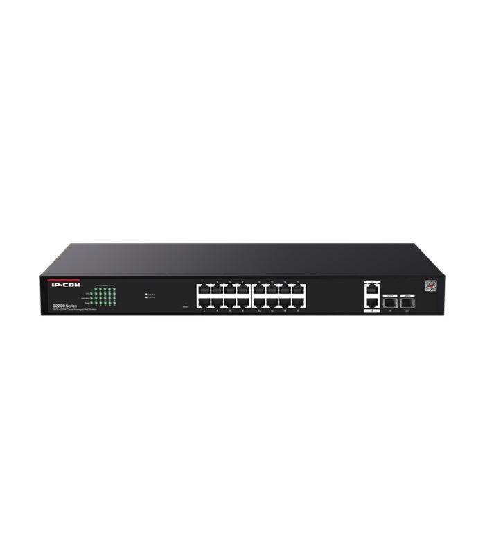 IP-COM G2220P-16-250W 16 PORT GIGABIT+2XRJ45/SFP UPLINK 230W POE CLOUD YÖNETİLEBİLİR RACKMOUNT SWITCH