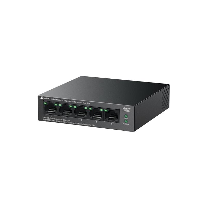 TP-LINK LS105GP 4 PORT GIGABIT + 1 PORT RJ45 UPLINK POE 65W 250 METRE POE MESAFE METAL KASA SWITCH - Image 3