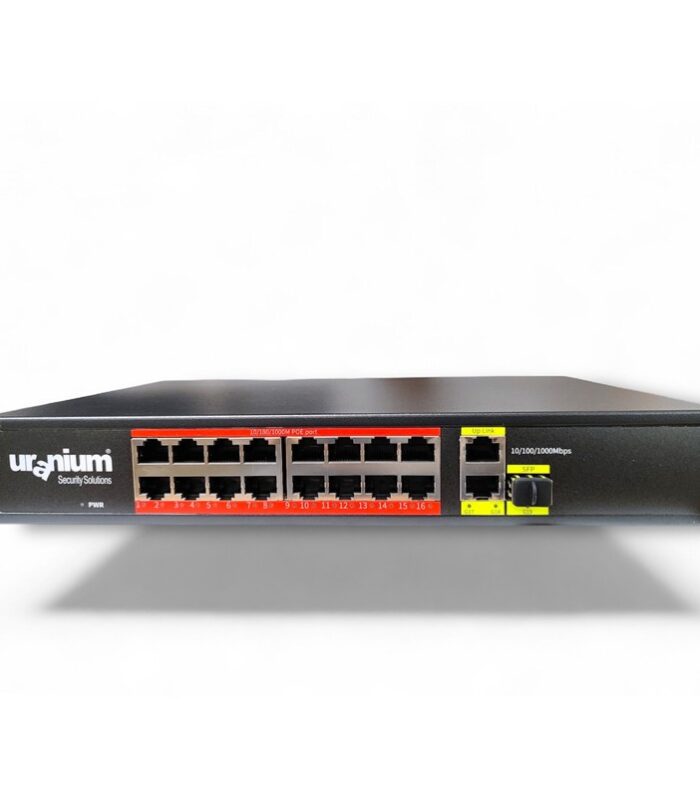 URANIUM POE-G1621SFP-300W 16 PORT GIGABIT+2XGB RJ45+1XSFP UPLINK POE RACKMOUNT SWITCH (REALTEK CHIPSET)