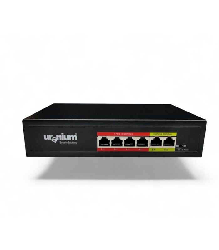 URANIUM POE-4002-48W 4 PORT 10/100 + 2 PORT 10/100 RJ45 UPLINK WATCH-DOG POE SWITCH(REALTEK CHIPSET)
