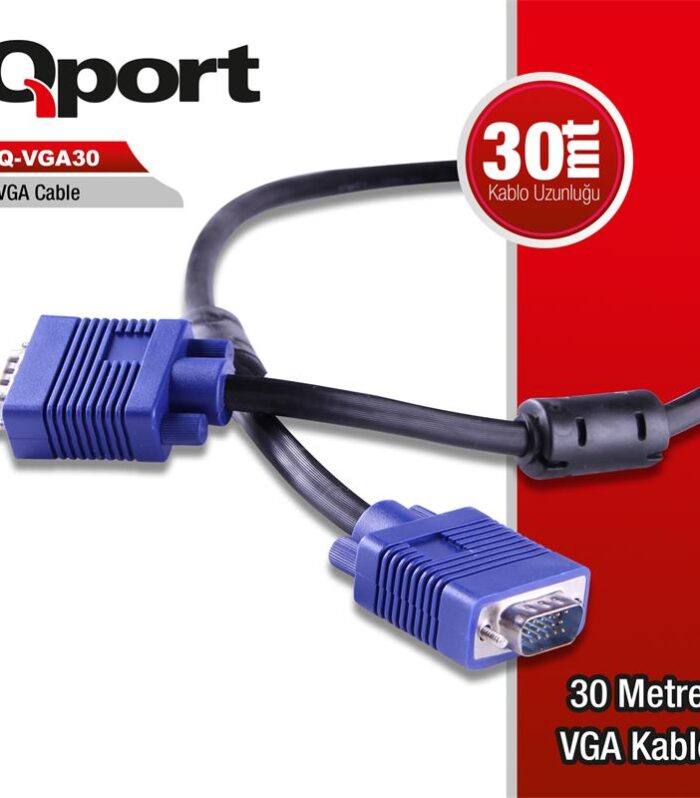 QPORT Q-VGA30 15PIN FITRELI 30MT VGA KABLO
