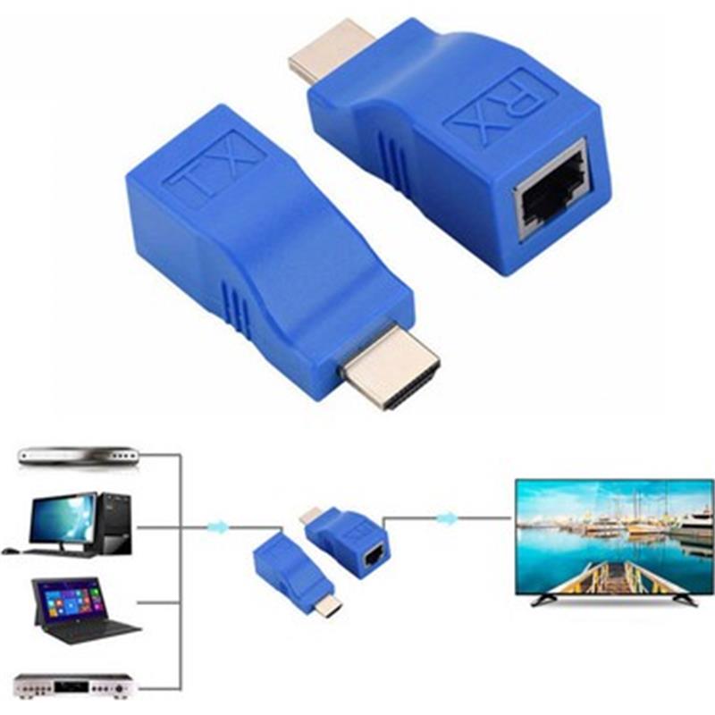 SENSEI 30 METRE HD-30 CAT6 HDMI EXTENDER İKİLİ MAVİ ADAPTÖR - Image 2