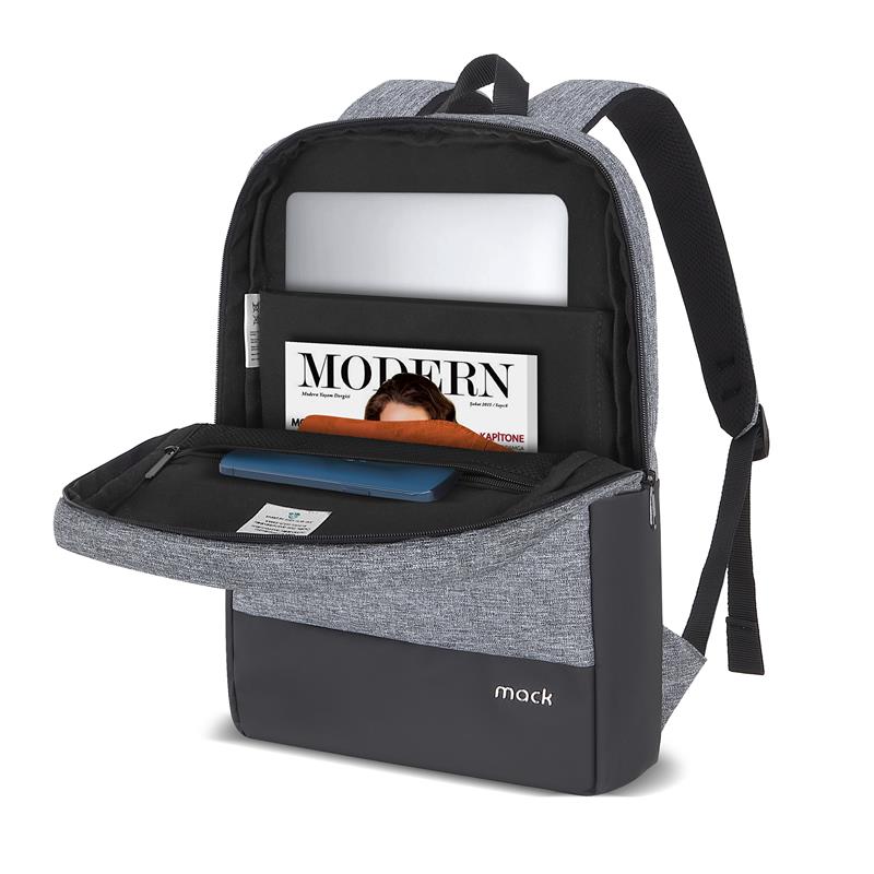 MACK MCE-1104 15.6" UNICITY ECO NOTEBOOK SIRT ÇANTASI GRİ - Image 3